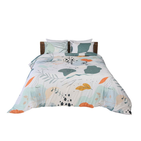 Housse de Couette Double Face "Jardin Serein"  -Doux & Antiallergique - + Taie d'oreiller Offert