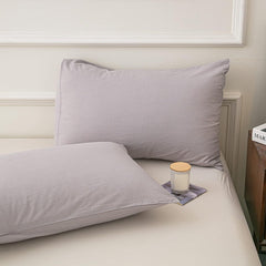 Housse Couette Gris Moyen + Taies d'oreillers Offerts  -Doux & Antiallergique -