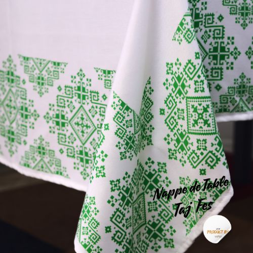 Nappe "Taj Fès" de la Collection "Touches de Fès Luxueuses" - Vert