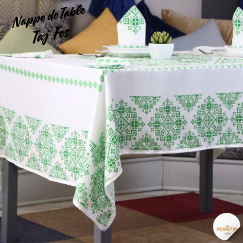 Nappe "Taj Fès" de la Collection "Touches de Fès Luxueuses" - Vert