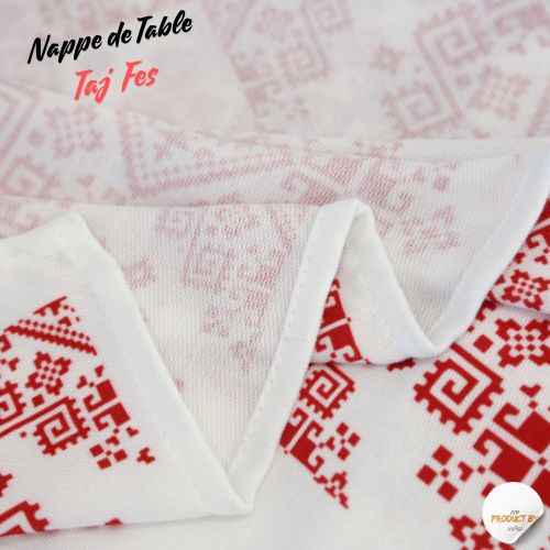 Nappe "Taj Fès" de la Collection "Touches de Fès Luxueuses" - Rouge