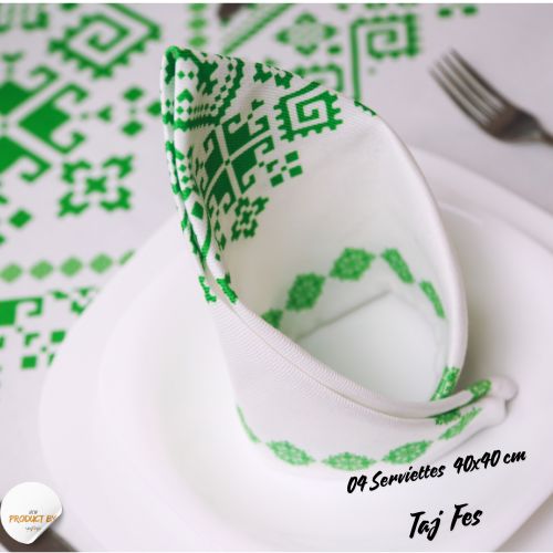 Nappe "Taj Fès" de la Collection "Touches de Fès Luxueuses" - Vert