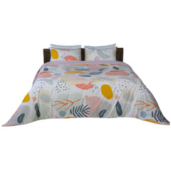 Housse de Couette Double Face "Éclat Floral"  -Doux & Antiallergique - + Taie d'oreiller Offert