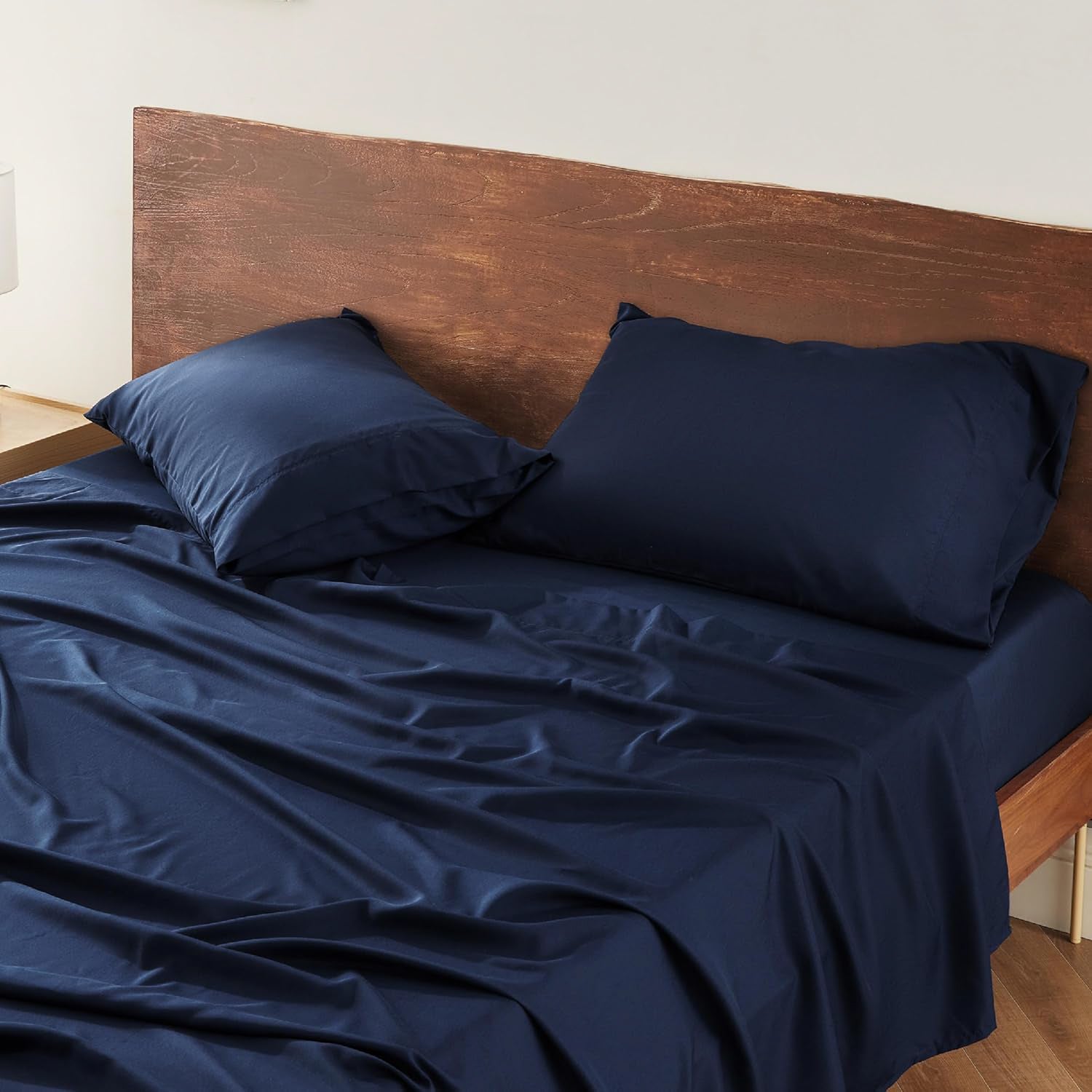 Pack Draps Bleu nuit (Drap Housse + Drap Plat + Taie Oreiller)