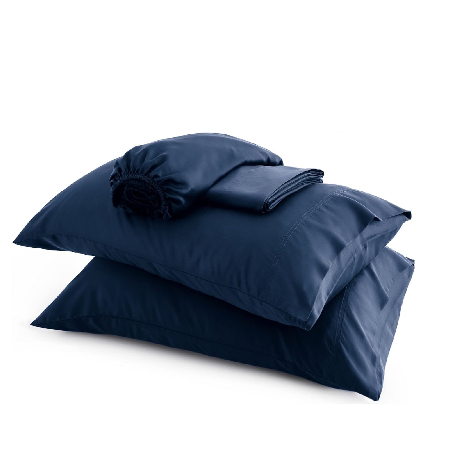 Pack Draps Bleu nuit (Drap Housse + Drap Plat + Taie Oreiller)