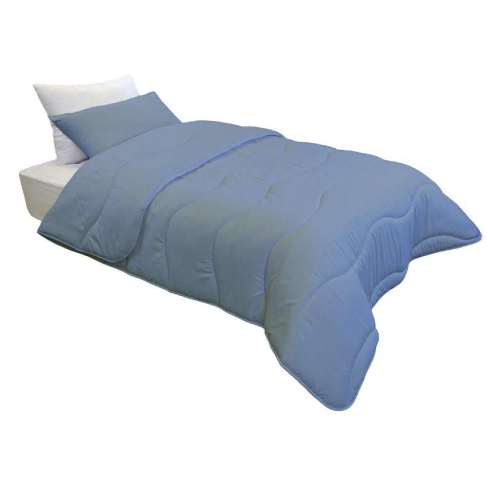 Couette Uni Kasbah Microfibre Bleu Pétrole - Antiallergique + Taie d'Oreiller  Offert avec