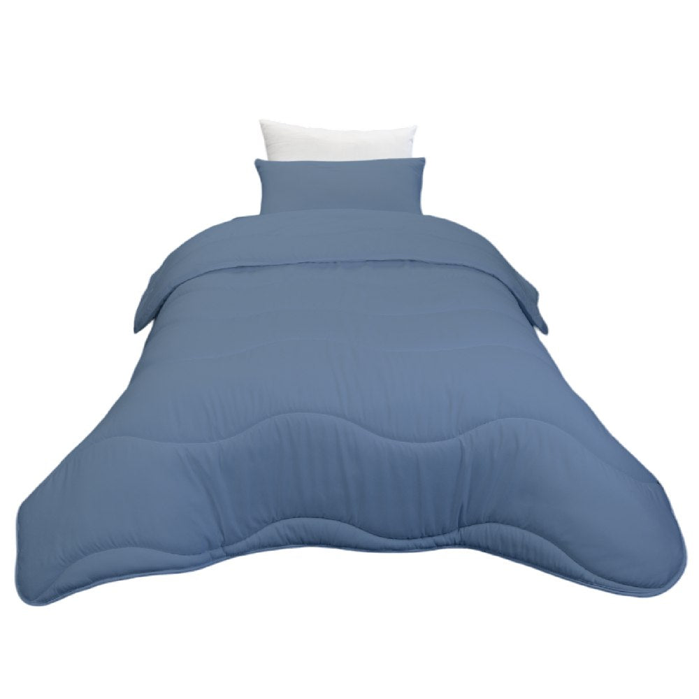 Couette Uni Kasbah Microfibre Bleu Pétrole - Antiallergique + Taie d'Oreiller  Offert avec